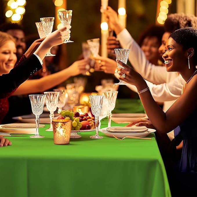 54 Inch X 300 Feet Plastic Table Cover Roll Premium Disposable Plastic Tablecloth for All Type/Shape Tables | Picnic, Party, Banquet, Birthdays, Weddings (Lime Green, 54 Inch X 300 Feet)