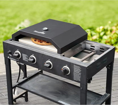 Stanbroil Pizza Oven Attachment for Blackstone 36 Inch Griddle | 17.7" x 13.7" Pizza Stone, Side Panels & Temperature Gauge, Outdoor Pizza Cooking Upgrade