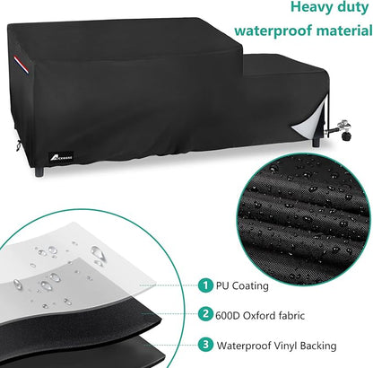 Waterproof Grill Cover for Blackstone 1860/2225 On The Go Range Top Combo Griddle, Heavy-Duty Durable Outdoor Flat Top BBQ Griddle Grill Cover (Cover Only) - Black
