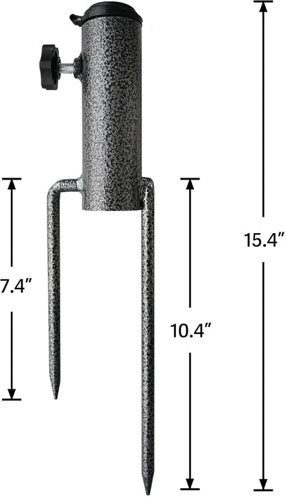 AMMSUN Adjustable Portable Umbrella Base, Upgraded Heavy Duty Metal Holder-Stand-Sand Grass Auger,for Flag, Umbrella, Fishing Rod, Outdoor Park Patio Beach Ground Ideal for Use in Soil, Grass
