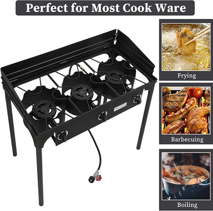 ROVSUN 2/3 Burner Outdoor Propane Gas Stove High Pressure Stand Cooker for Backyard Cooking Camping Home Brewing Canning Turkey Frying