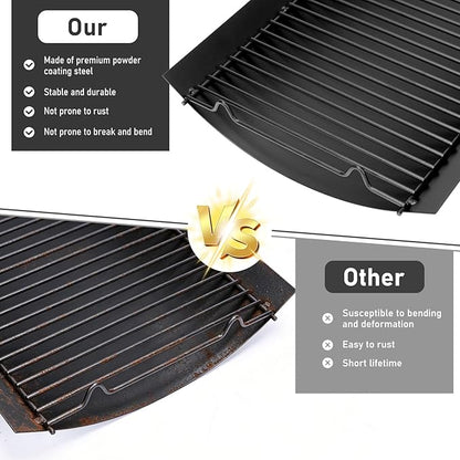 Uniflasy 20 Inches Ash Pan Replacement for Chargriller 5050, 5072, 5650, 2123, 2223, 2823 Charcoal Grills,Char-Griller Grill Grate Model 200157,Chargriller Replacement Part with 2pcs Fire Grate Hanger