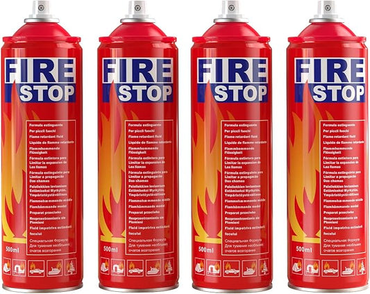 AmzBoom Fire Extinguisher 4-Pack with Mount Brackets，Portable for Home, Kitchen, Car, Boat，BBQ -Multi-Purpose Fire Protection