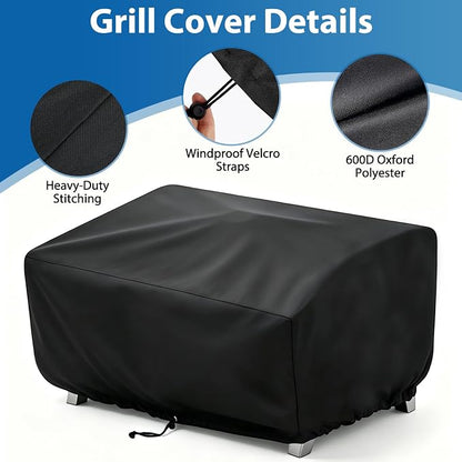 24" Grill Cover for Cuisinart CGG-306 & Pit Boss 75275 Tabletop Grills | 2-Burner Grill Cover for Cuisinart CGG-306 & CGG-059, Fits Pit Boss 75275 PB336GS PB100P1, Heavy Duty 600D Waterproof