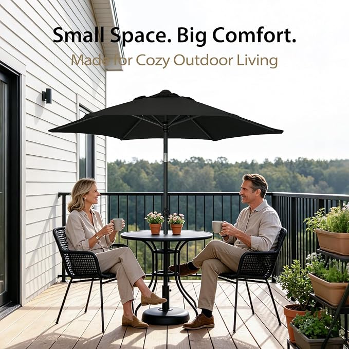 AMMSUN 6FT Patio Umbrella, Outdoor Table Umbrella with Push Button Tilt | UPF50+ Sun Protection and Water-Resistant Fabric, Premium Steel Pole and Ribs, Height-Adjustable and Push-Button Tilt