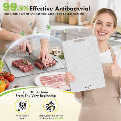 100% Titanium Cutting Board Set of 3, Double-Sided Kitchen Boards | 3-Piece Multi-Size Set One-Piece Pure Titanium Reversible Double-Sided Design Dishwasher Safe Gift-Ready Packaging