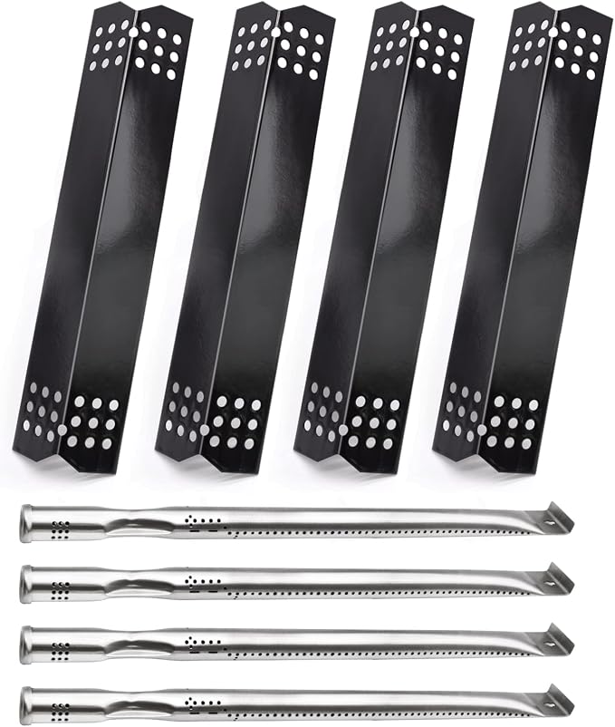Replacement Parts for Nexgrill 720-0925P 720-0925 720-0882A 720-0896 720-0896B 720-0896E, 4 Pack Burner Tubes and Flame Tamers Replacement for Nexgrill 720-0925P 4 Burner Gas Grill