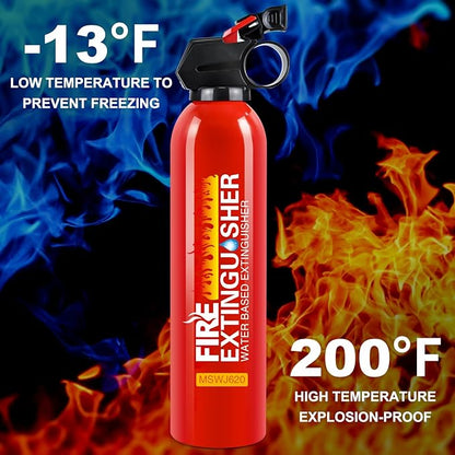 Fire Extinguisher for Home with Wall Mount - 2 Pack Upgraded 8-in-1 Portable Fire Extinguisher for Car Vehicle Boat House Kitchen, Water-Based Fire Extinguisher for A, B, C, K Fire