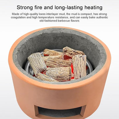 Portable Clay Charcoal Barbecue Stove Outdoor Grill with Complete Accessories for Camping Picnics and Backyard Cooking Lightweight and Easy to Use