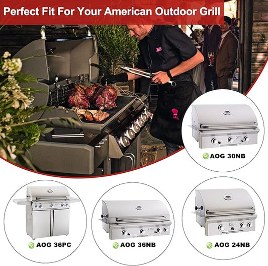 American Outdoor Grill Burner Replacement for 30NB, 24NB, 36NB, 36PC, AOG 36" 30" 24" Grills - 14.5 Inch Silver Part 24-B-06
