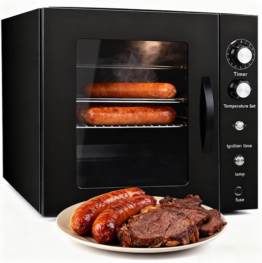 CLIVIA Indoor Pellet Smoker, Electric Indoor Smoker, Countertop 2 Layers BBQ Grill 10L Smoker Oven for Meat, Sausage, Jerky, Beef, Adjustable 86-230°F