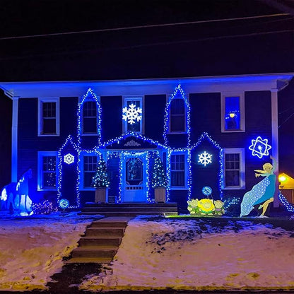 25ft 50 Counts Blue LED Christmas Lights - Commercial Grade Outdoor Waterproof, Wide Angle Green Wire, Xmas Tree Lights, IP65, UL Listed
