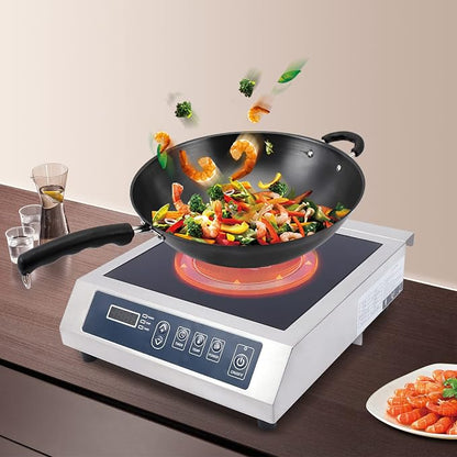 Commercial Induction Cooktop Burner for Kitchen, 1800W High Power Electric Countertop Stove, Portable Cooking Appliance for Home, Restaurant, Chef