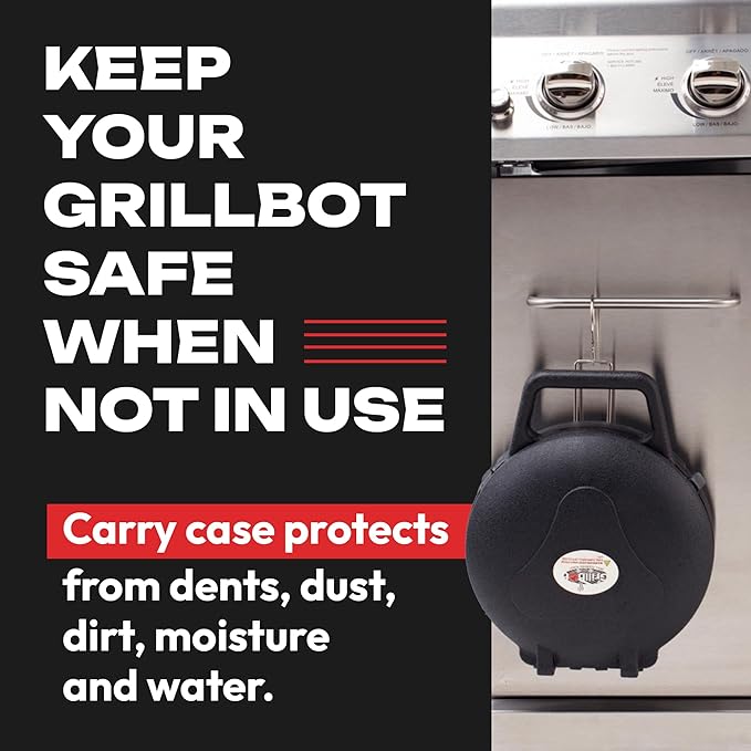Grillbot Carry Case Automatic Grill Cleaning Robot – Weatherproof, Portable Protective Case with Handle & Locking Tabs