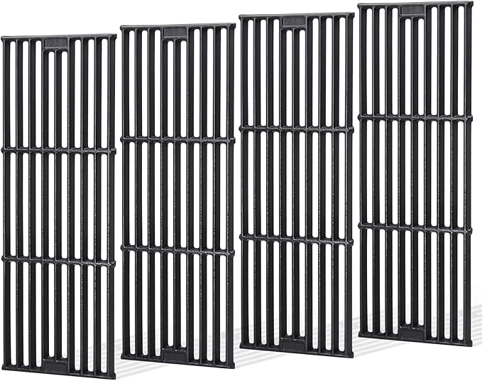 Criditpid Grill Grates for Char Griller 5050, 3001, 2121, 5650, 5072, 2123, 2828, 3072, 3030, 3008, 4000, 19 3/4" Cast Iron Cooking Grate Replacement Parts for Chargriller 5050, King Griller, 4-Pack