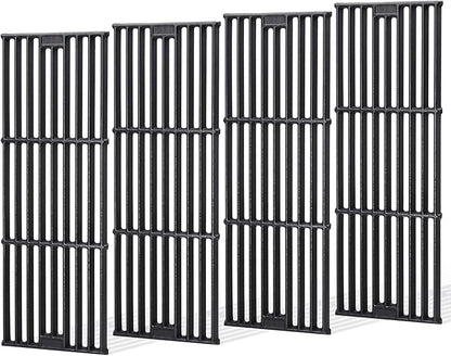 Criditpid Grill Grates for Char Griller 5050, 3001, 2121, 5650, 5072, 2123, 2828, 3072, 3030, 3008, 4000, 19 3/4" Cast Iron Cooking Grate Replacement Parts for Chargriller 5050, King Griller, 4-Pack