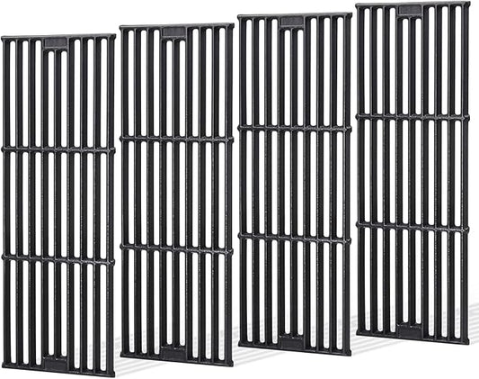 Criditpid Grill Grates for Char Griller 5050, 3001, 2121, 5650, 5072, 2123, 2828, 3072, 3030, 3008, 4000, 19 3/4" Cast Iron Cooking Grate Replacement Parts for Chargriller 5050, King Griller, 4-Pack