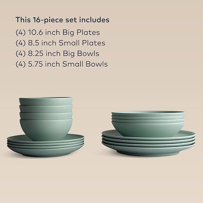 Year & Day Outdoor 16 Piece Plant Derived Dinnerware Set, Dish Set for 4
