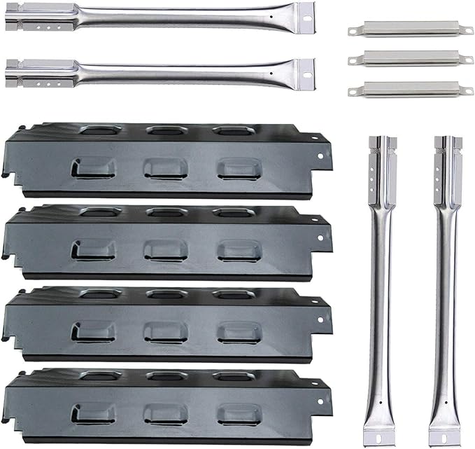 Repair Kit Replacement for Charbroil 461442114, 463441514, 463440109 Grill, Porcelain Steel 14 5/8" Heat Shield Plate, Stainless Steel 14 3/8" Grill Tube Burner,7 1/4" Carryover Tubes