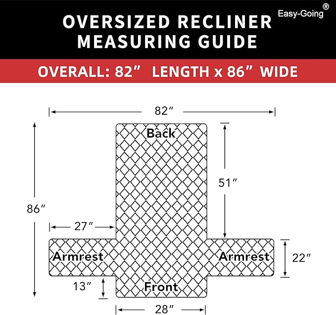 Easy-Going Reversible Couch Cover, Oversized Recliner, Orange/Black | Machine Washable Slipcover For Dogs, Water Resistant Furniture Mat For Living Room, Non-Slip Sofa Cover, Pet Friendly