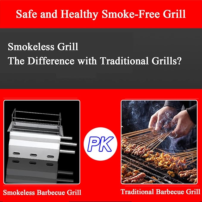 Smokeless Charcoal Grill, Picnic Grill, Thickened Stainless Steel Portable Grill, Removable, Desktop, Home, Outdoor Grill, Rv, Garden Party, Compact