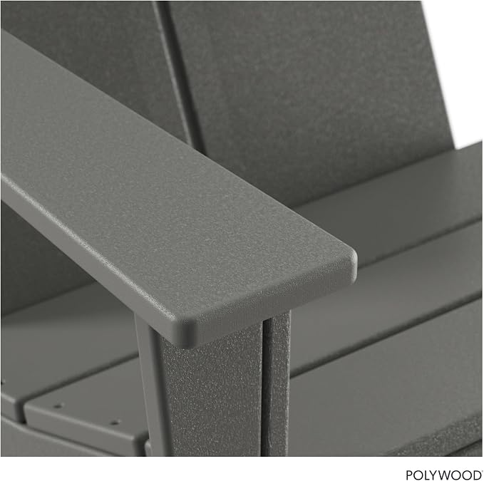 POLYWOOD Contemporary Modern Oversized Adirondack Chair in Slate Grey