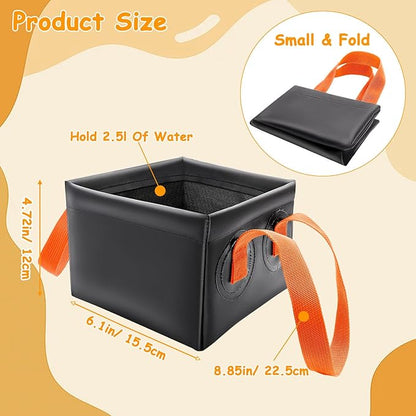 Grill Brush Water Bucket, Collapsible Dunk Tank Grill Brush Bristle Free for Barbecue Cleaner Tank for Steam Grill Brush Cleaning (Orange)