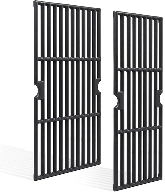 Criditpid 18 Inch Grill Grates for Charbroil Performance 2 Burner 463625217 463673519 Replacement Parts, Cast Iron Grill Cooking Grate for Char-Broil G470-0002-W1, G470-0003-W1, 463625219, 463673517