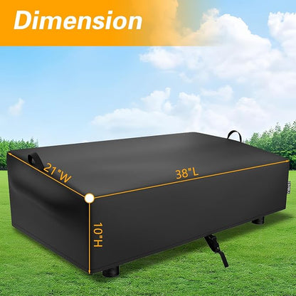 EVRBUL 600D Table Top Grill Cover Compatible with Royal Gourmet GD4002T 4-Burner Tailgater Grill, Waterproof Heavy Duty Portable Griddle Cover 38"×21"×10", Windproof Tabletop BBQ Grill Cover