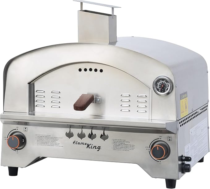 Flame King Propane Gas Pizza & Food Outdoor Oven for Camping, Backyard, Tailgating