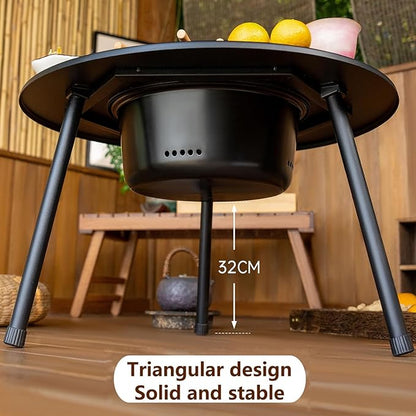 Outdoor Charcoal BBQ Grill Portable Charcoal Barbecue Grill with A Variety of Grilling Accessories Perfect for Outdoor Cooking & Grilling, BBQ, Patios with Carry Bag(H)