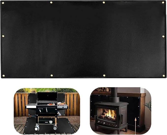 4' X 7' Extra Large Heat Shield for The Grill, Fireproof Heat Shield for Grill,Protecting Deck Railing Wall from Grill Heat and Oil Stain,Prevent Fence and Wall from Being Blackened by BBQ Smoke