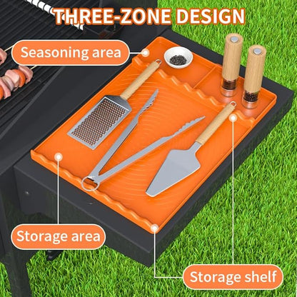 Full-Edge 22" Silicone Griddle Cover, with 16" Silicone Spatula Mat, Compatible with Blackstone Griddle, Perfect All-Season Outdoor Protection Combination