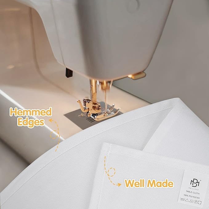 BRILLMAX 6 Pack White Tablecloths 90x156 Inch for 8ft Rectangle Tables | 150 GSM Polyester Fabric, Floor Length Drop, Water, Stain & Wrinkle Resistant Cloth Cover for Wedding Reception Banquet Party