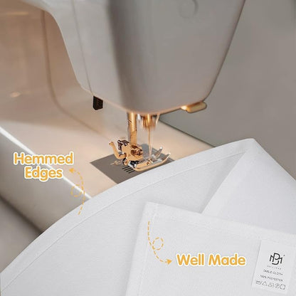 BRILLMAX 8 Pack White Tablecloths 60x126 Inch for 8ft Rectangle Tables | 150 GSM Polyester Fabric, 15" Standard Drop, Water, Stain & Wrinkle Resistant Cloth Cover for Wedding Reception Banquet Party