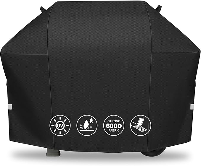 QuliMetal 58 Inch Grill Cover for Weber Genesis 300 & Genesis II 300 Series Grills, 600D Waterproof Heavy Duty and Fade Resistant BBQ Gas Grill Cover, Compared to Weber 7130