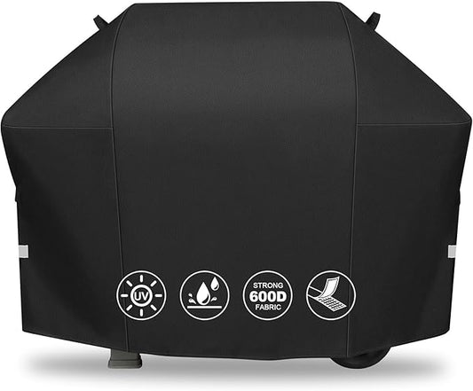 QuliMetal 58 Inch Grill Cover for Weber Genesis 300 & Genesis II 300 Series Grills, 600D Waterproof Heavy Duty and Fade Resistant BBQ Gas Grill Cover, Compared to Weber 7130