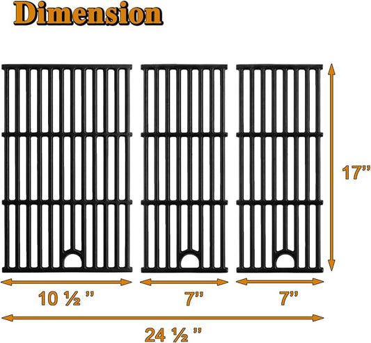 463365021 Grill Grates Replacement Parts for Charbroil Performance 4 Burner Grill Parts 463351021 463350722 Char Broil 463352521 463354021 463365522 G426-0005-W1 G426-0004-W1 Cast Iron Cooking Grates