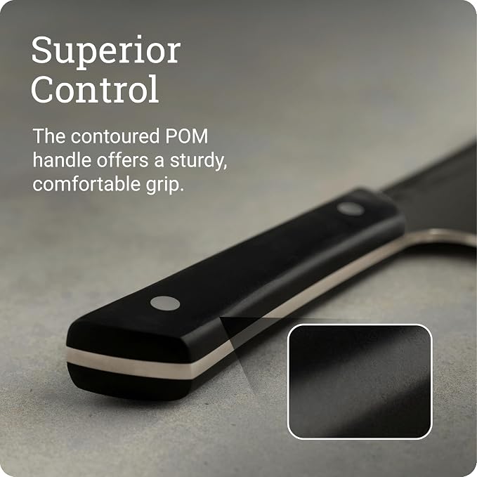 Kai PRO 7" Cleaver | Hand Sharpened Meat Knife, German Din1.14116 Stainless Steel Blade, Full-Tang POM Handle