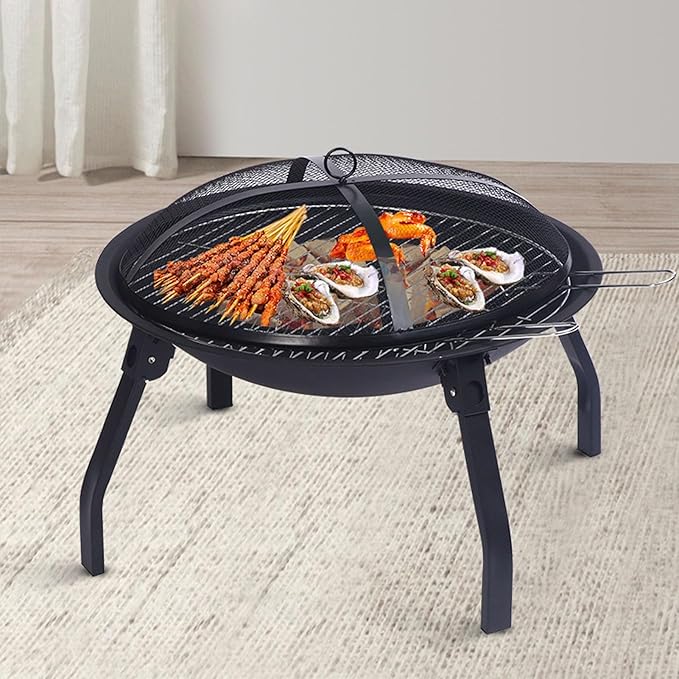 Extra Large Charcoal BBQ Grills Folding Portable Outdoor Barbecue Grill Oversize Cooking Area Stainless Steel Baking Net Perfect for Camping Picnics Garden Beach Party
