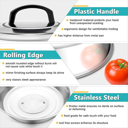 12Inch Cheese Melting Dome, HaSteeL Stainless Steel Round Basting Steaming Cover, Large Solid Griddle Dome & Grill Lid with Thermometer, For Flat Top Teppanyaki BBQ Camping Cooking Indoor & Outdoor