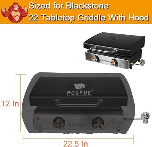 22 Inch Griddle Cover for Blackstone 1813 22 inch Grill Tabletop Griddle with Hood Lid, Fits Blackstone 22" Grill Griddle with Grill Cover 600D Heavy Duty Water-Resistant