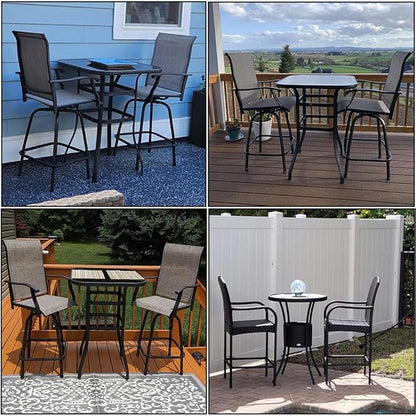 Outdoor High Top Bar Height Dining Set Cover for Patio Furniture Bistro Sets 3 Piece Tall Bar Height Waterproof Heavy Duty Patio Bistro Pub Table and Chairs Cover, 69" L x 32" W x 46" H