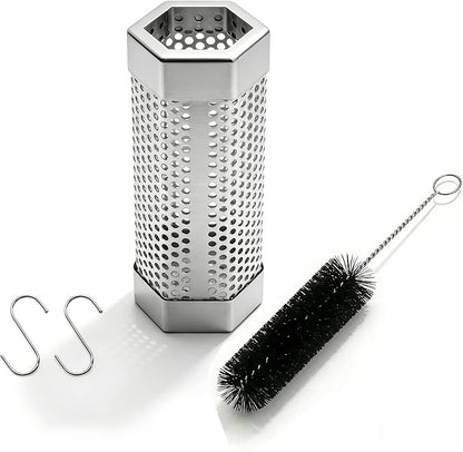 Smoke Tube for Pellet Smoker, 6" Stainless Steel Smoke Generator, 3 Hours Continuous Billowing Smokes, Hexagon Smoker accessories Fits Grill & Smokers, Ideal for Hot/Cold Smoking Meat, Fish, Cheese