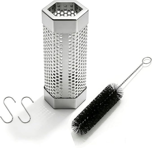 Smoke Tube for Pellet Smoker, 6" Stainless Steel Smoke Generator, 3 Hours Continuous Billowing Smokes, Hexagon Smoker accessories Fits Grill & Smokers, Ideal for Hot/Cold Smoking Meat, Fish, Cheese