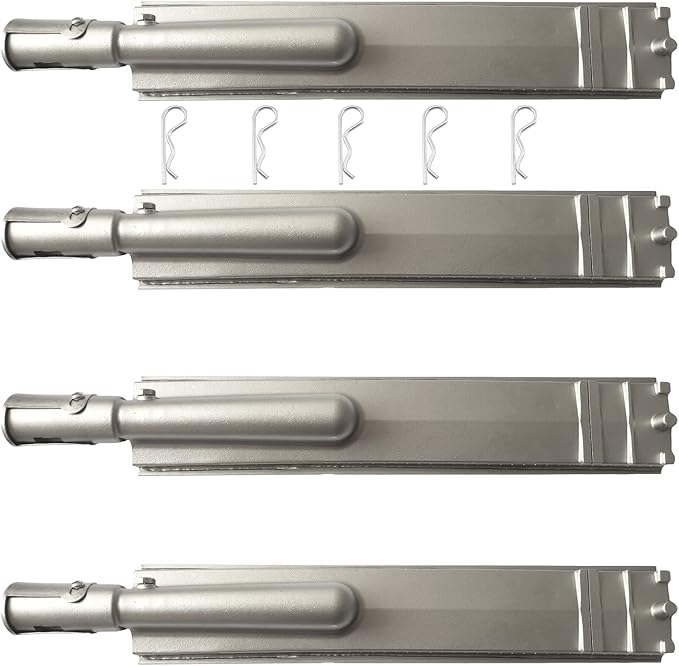 4 Pack Heavy Duty Cast Stainless Steel Grill Burner for Bull, Grill Replacement Parts for Bull, Cal Flame, Lion, Blaze, Turbo, Beefeater, Thermos, Char Broil, Jenn Air, Nexgrill