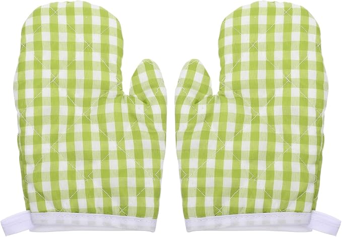 DOITOOL Kids Oven Mitts 2-Pack Childrens Oven Mitts for Cooking and Baking Safe Heat Resistant Gloves 13.38X9.44X0.78In Kitchen Accessories for Little Kids