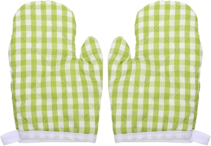 DOITOOL Kids Oven Mitts 2-Pack Childrens Oven Mitts for Cooking and Baking Safe Heat Resistant Gloves 13.38X9.44X0.78In Kitchen Accessories for Little Kids
