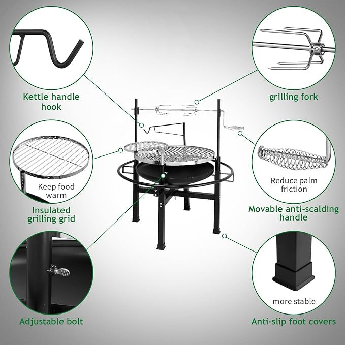 Outdoor BBQ Grill for Family Gatherings Backyard Party Camping,Barbecue Charcoal Grill Portable BBQ Tool for Outdoor Cooking Camping,Camping Barbecue Grill,Portable Camping Grill with Legs for Picnics