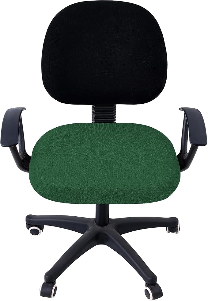 Smiry Office Computer Chair Seat Covers for Desk, Anti-dust Protector | Stretch Jacquard Removable Washable Desk Chair Seat Cushion Protectors, Emerald Green